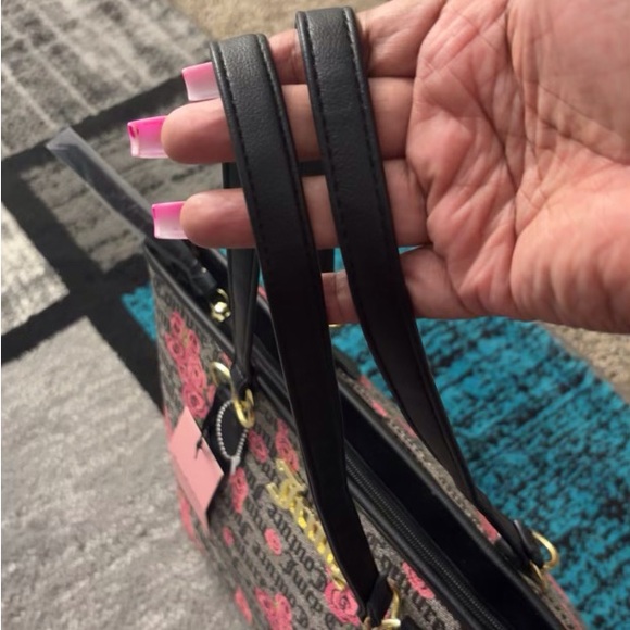 Juicy Couture Black and Pink Tote Bag w/ card case - Picture 2 of 6